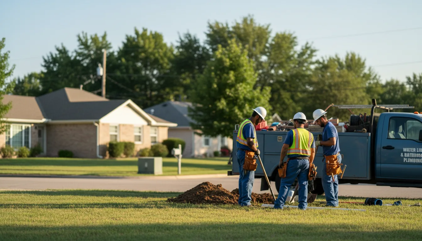 Residential water line and bathroom plumbing service in Harned, KY